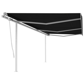 Berkfield Manual Retractable Awning with Posts 6x3 m Anthracite