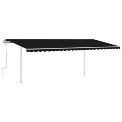 Berkfield Manual Retractable Awning with Posts 6x3 m Anthracite