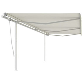 Berkfield Manual Retractable Awning with Posts 6x3 m Cream