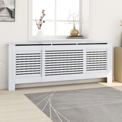 Berkfield MDF Radiator Cover White 205 cm