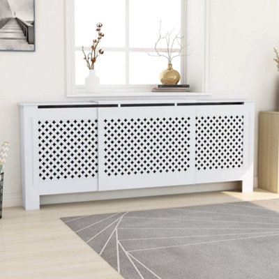 Berkfield MDF Radiator Cover White 205 cm