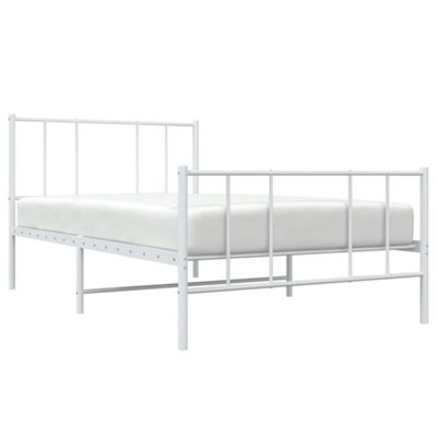 Berkfield Metal Bed Frame with Headboard and Footboard White 90x200 cm