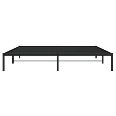 Berkfield Metal Bed Frame without Mattress Black 193x203cm