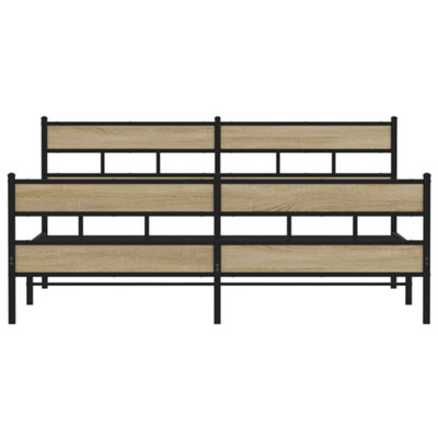 Berkfield Metal Bed Frame without Mattress Sonoma Oak 183x213 cm