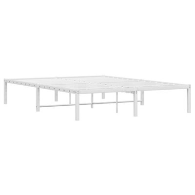 Berkfield Metal Bed Frame without Mattress White 135x190cm
