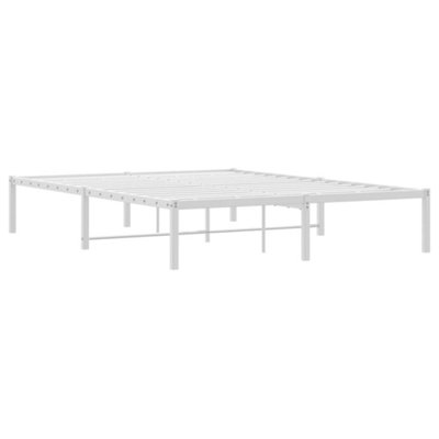 Berkfield Metal Bed Frame without Mattress White 140x200cm