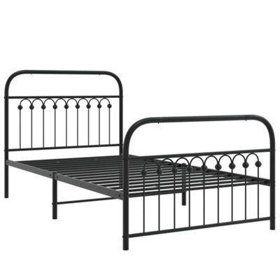 Berkfield Metal Bed Frame without Mattress with Footboard Black 100x190cm