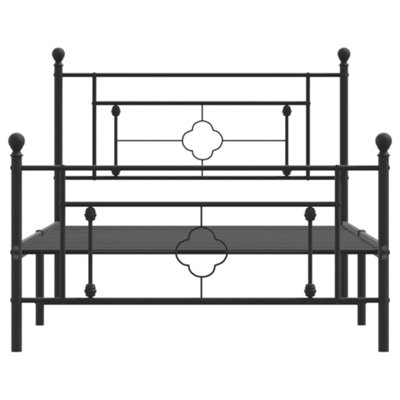 Berkfield Metal Bed Frame without Mattress with Footboard Black 107x203cm