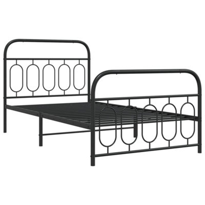 Berkfield Metal Bed Frame without Mattress with Footboard Black 107x203cm