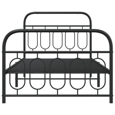 Berkfield Metal Bed Frame without Mattress with Footboard Black 107x203cm