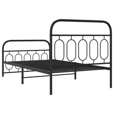 Berkfield Metal Bed Frame without Mattress with Footboard Black 107x203cm