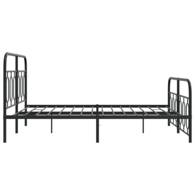 Berkfield Metal Bed Frame without Mattress with Footboard Black 140x190cm