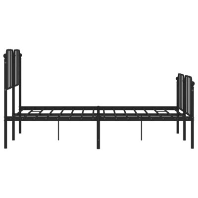 Berkfield Metal Bed Frame without Mattress with Footboard Black 140x190cm