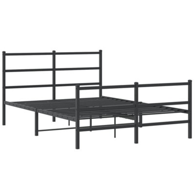 Berkfield Metal Bed Frame without Mattress with Footboard Black 140x200cm