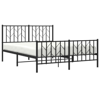 Berkfield Metal Bed Frame without Mattress with Footboard Black 140x200cm