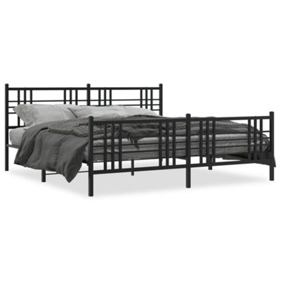 Berkfield Metal Bed Frame without Mattress with Footboard Black 183x213cm