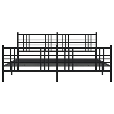 Berkfield Metal Bed Frame without Mattress with Footboard Black 183x213cm