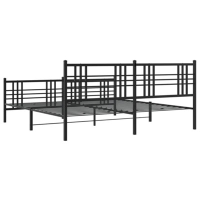 Berkfield Metal Bed Frame without Mattress with Footboard Black 183x213cm