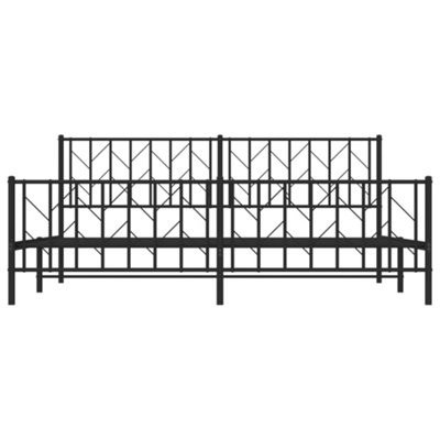 Berkfield Metal Bed Frame without Mattress with Footboard Black 193x203cm
