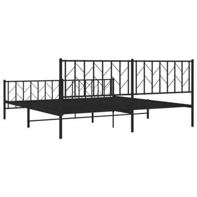 Berkfield Metal Bed Frame without Mattress with Footboard Black 193x203cm