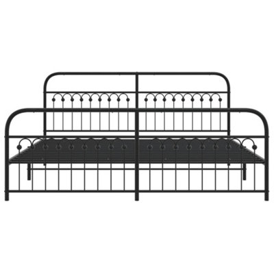 Berkfield Metal Bed Frame without Mattress with Footboard Black 193x203cm