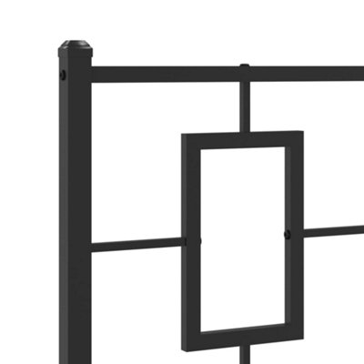 Berkfield Metal Bed Frame without Mattress with Footboard Black 90x190cm