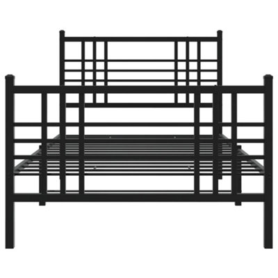 Berkfield Metal Bed Frame without Mattress with Footboard Black 90x190cm