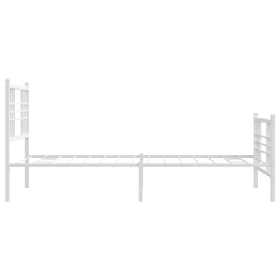 Berkfield Metal Bed Frame without Mattress with Footboard White 100x190cm