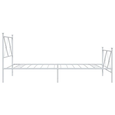 Berkfield Metal Bed Frame without Mattress with Footboard White 100x190cm