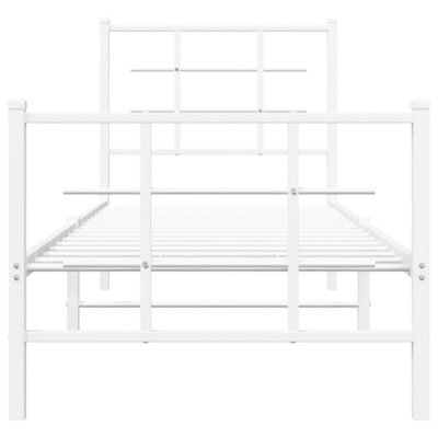 Berkfield Metal Bed Frame without Mattress with Footboard White 80x200cm
