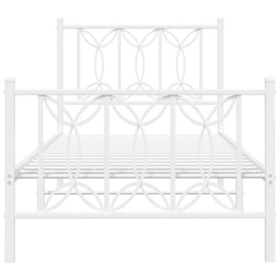 Berkfield Metal Bed Frame without Mattress with Footboard White 80x200cm
