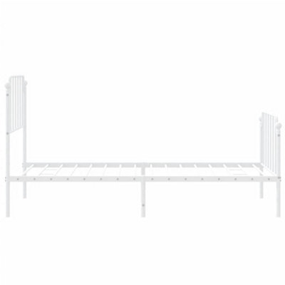 Berkfield Metal Bed Frame without Mattress with Footboard White 90x200cm