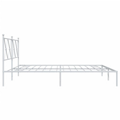 Berkfield Metal Bed Frame without Mattress with Headboard White 183x213cm