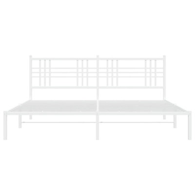 Berkfield Metal Bed Frame without Mattress with Headboard White 183x213cm