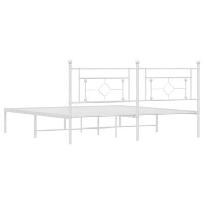 Berkfield Metal Bed Frame without Mattress with Headboard White 183x213cm
