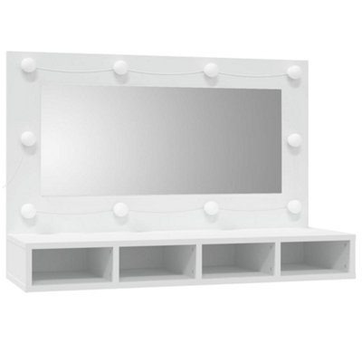 Berkfield Mirror Cabinet with LED White 90x31.5x62 cm