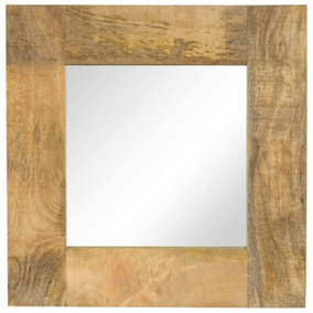 Berkfield Mirror Solid Mango Wood 50x50 cm