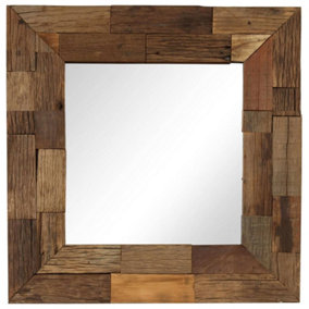 Berkfield Mirror Solid Reclaimed Wood 50x50 cm