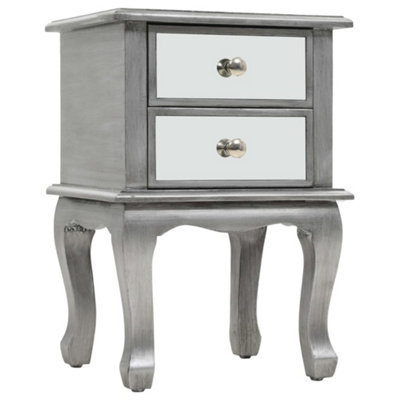 Berkfield Mirrored Nightstand MDF and Glass 34.5x30x50 cm