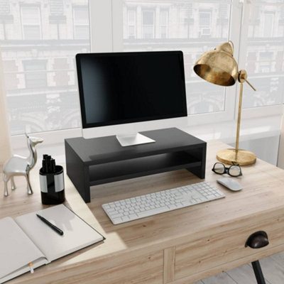 Berkfield Monitor Stand Black 42x24x13 cm Engineered Wood