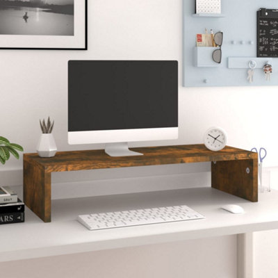 Berkfield Monitor Stand Smoked Oak 60x23.5x12 cm Engineered Wood | DIY ...