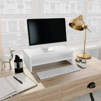 Berkfield Monitor Stand White 42x24x13 cm Engineered Wood