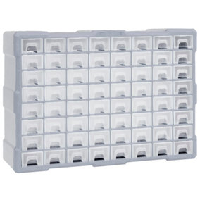 Berkfield Multi-drawer Organiser with 64 Drawers 52x16x37.5 cm