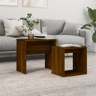 Berkfield Nesting Coffee Tables 2 pcs Brown Oak Engineered Wood