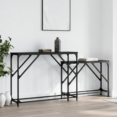 Berkfield Nesting Console Tables 2 pcs Black Engineered Wood