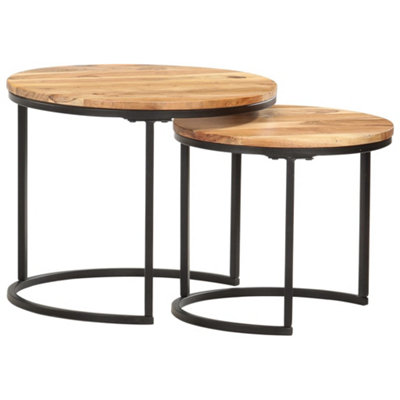 Berkfield Nesting Tables 2 pcs Solid Acacia Wood