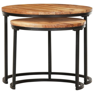 Berkfield Nesting Tables 2 pcs Solid Acacia Wood