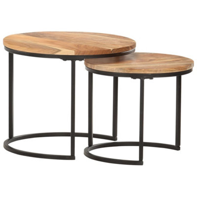 Berkfield Nesting Tables 2 pcs Solid Acacia Wood