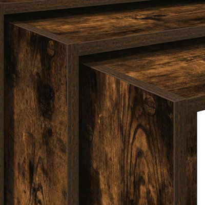 Berkfield Nesting Tables 3 pcs Smoked Oak Engineered Wood