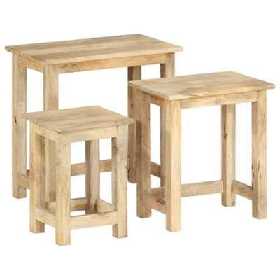 Berkfield Nesting Tables 3 pcs Solid Mango Wood